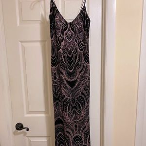 Black and rose gold prom dress